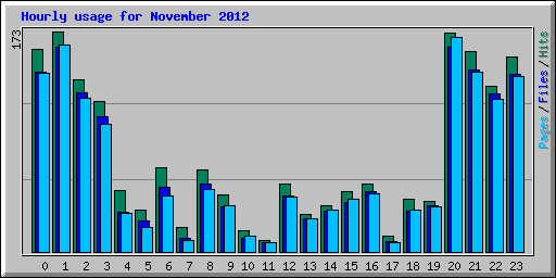 Hourly usage for November 2012