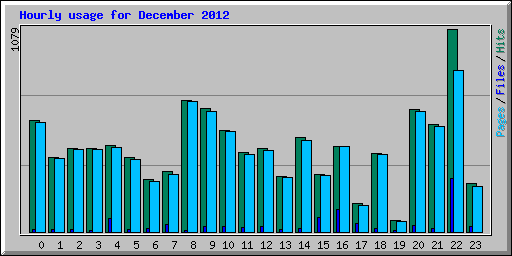 Hourly usage for December 2012