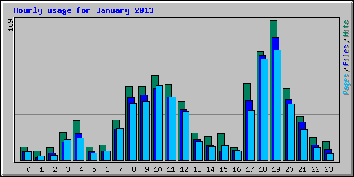 Hourly usage for January 2013
