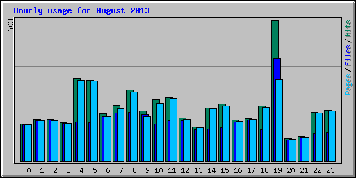 Hourly usage for August 2013